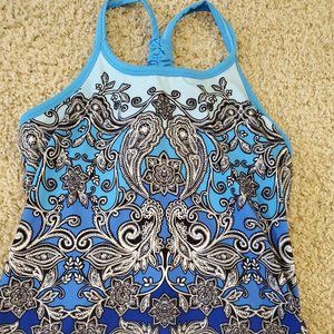 Athleta blue paisley pavitra tank, size small, EUC